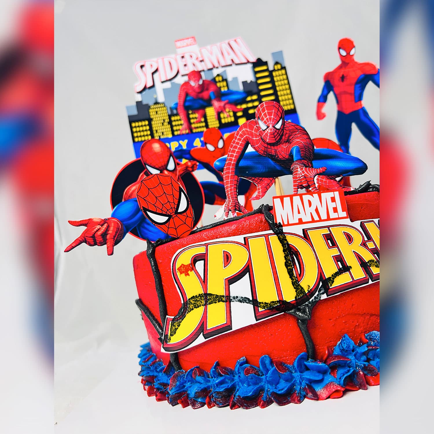 Pink Spider Man Themed Birthday Cake — image 5