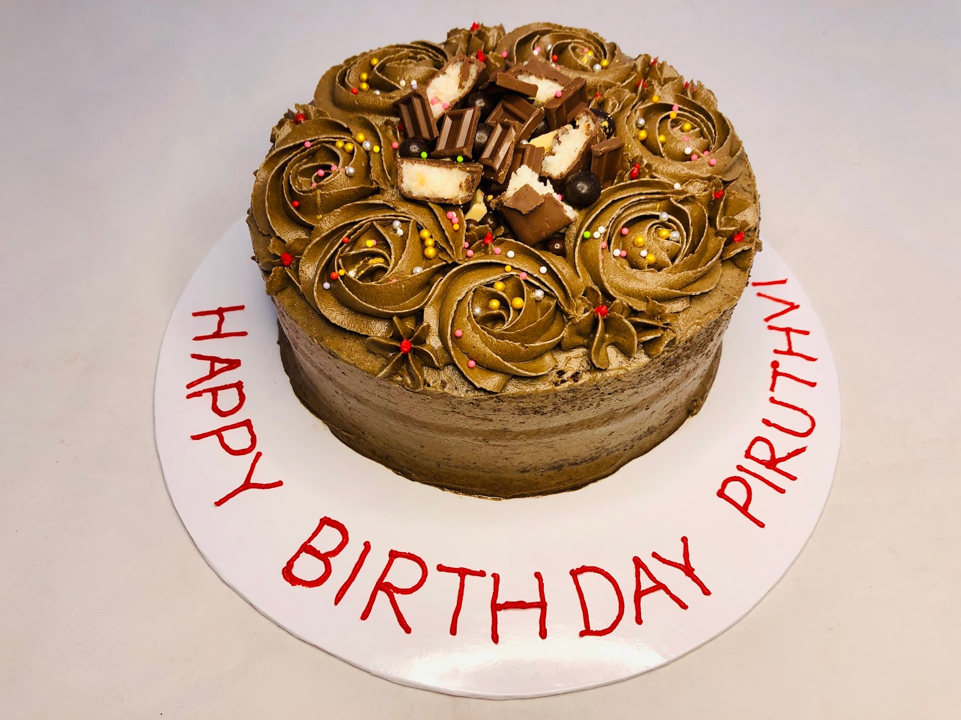 Swirl Chocolate Birthday Cake