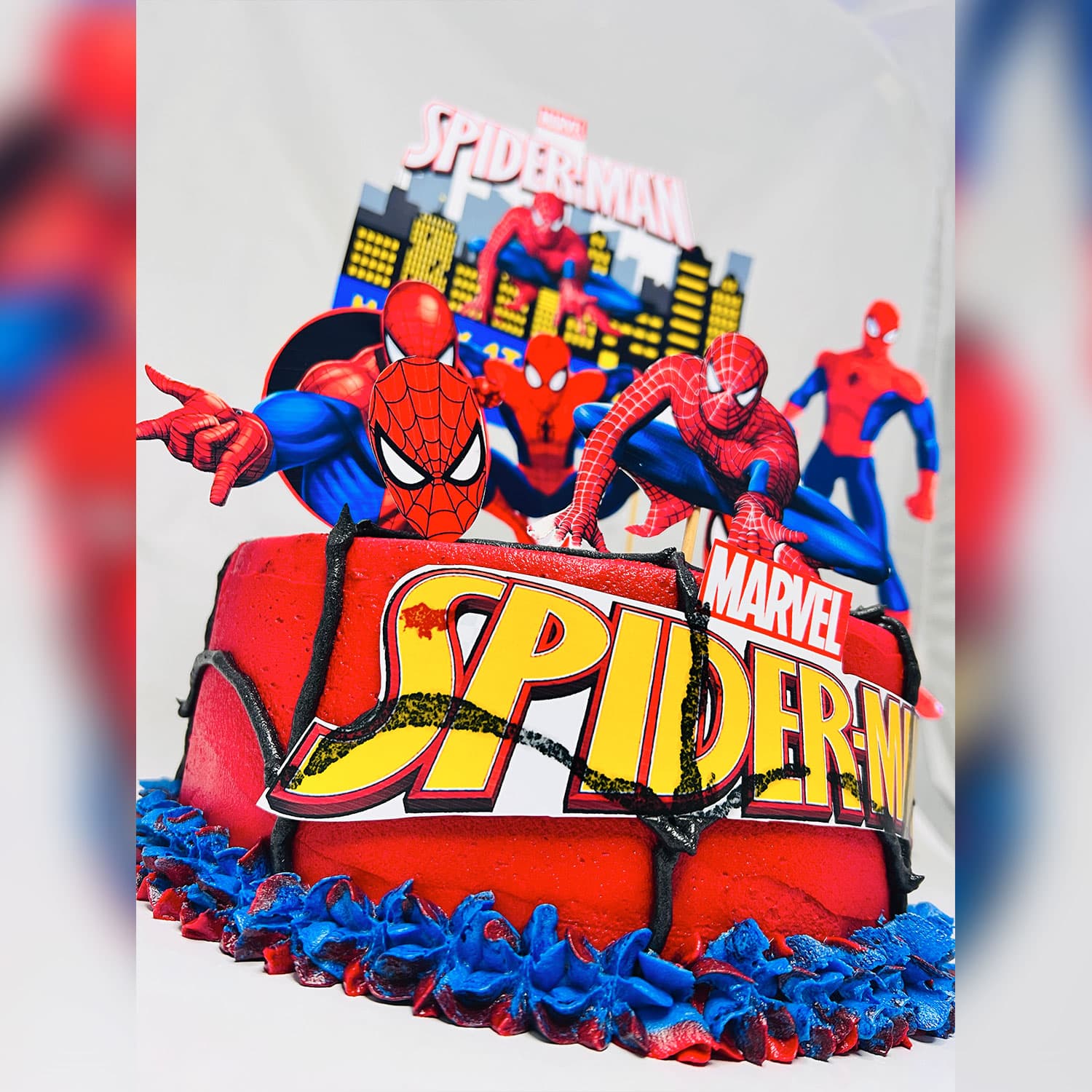 Pink Spider Man Themed Birthday Cake — image 2