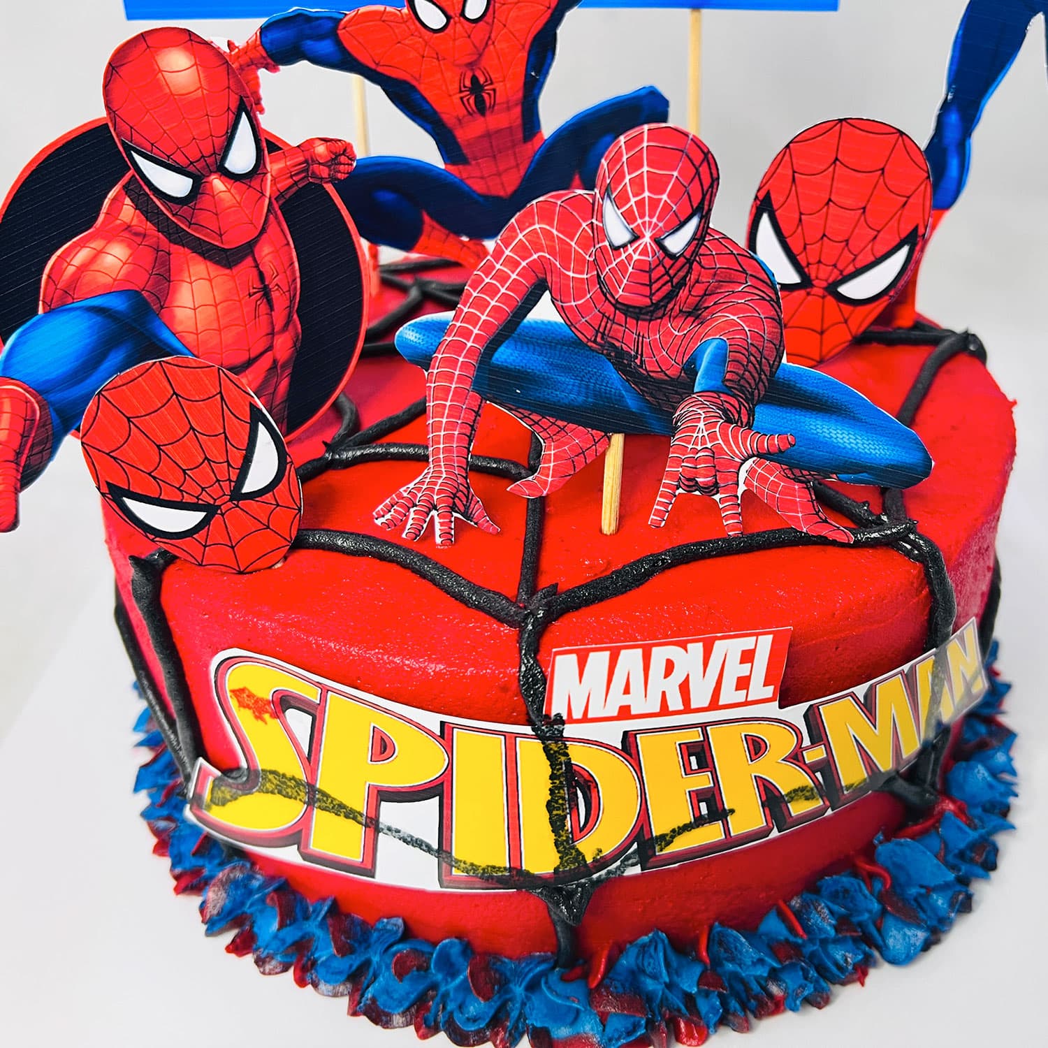 Pink Spider Man Themed Birthday Cake — image 6