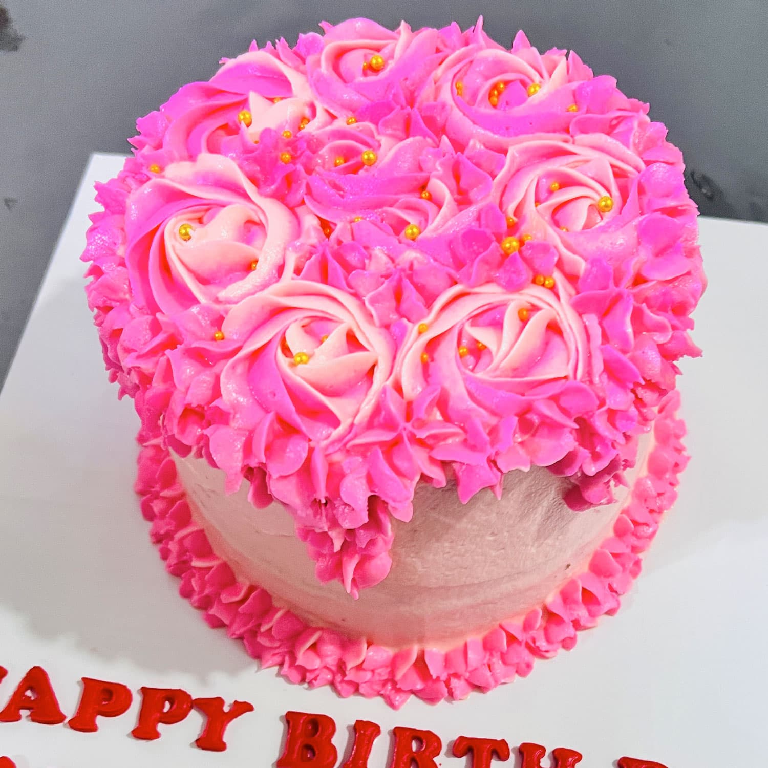 Pink Rosette Cake - Elegant & Delicious - Customizable Design