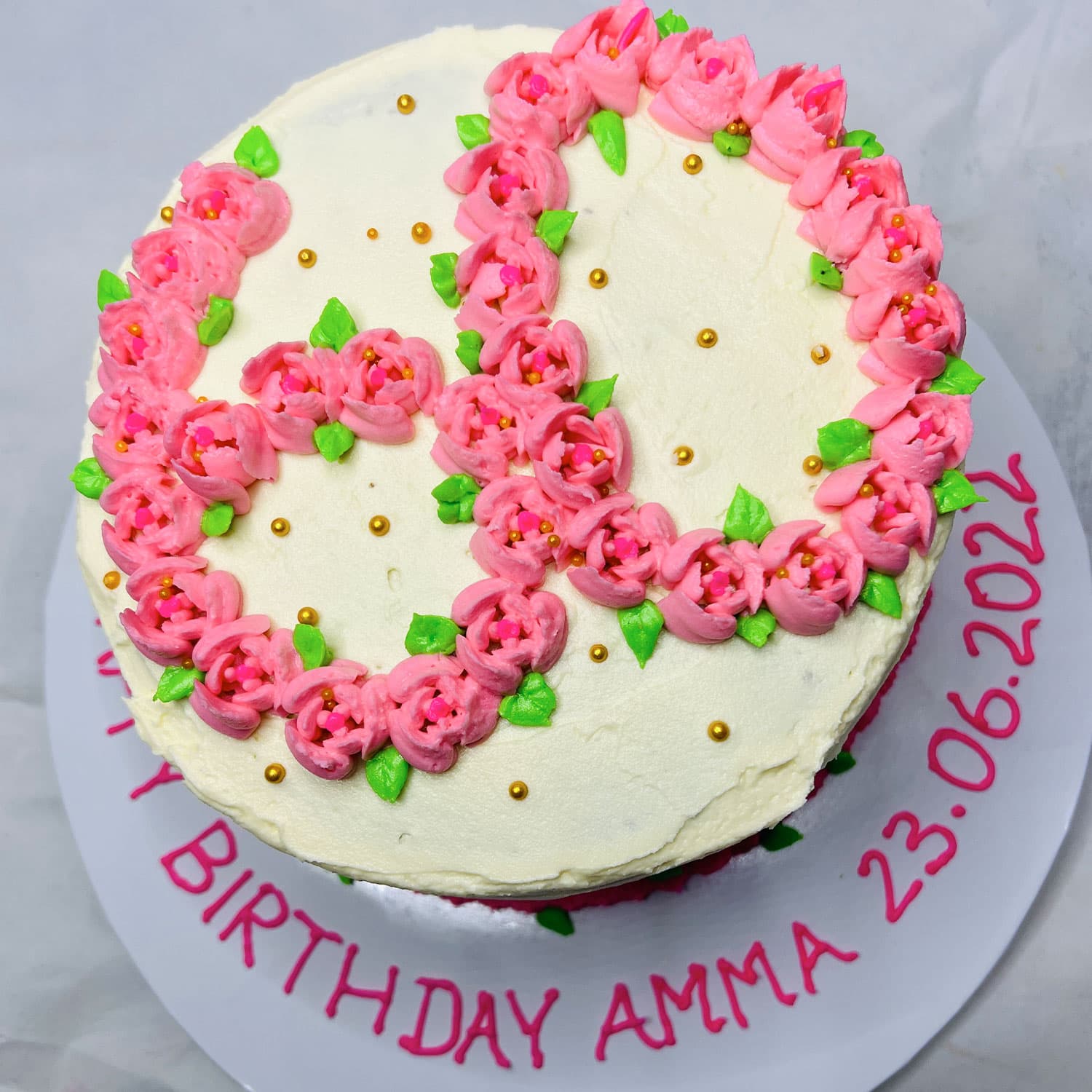 Pink 60 Years Birthday Cake - Customizable & Unique Designs - Order Online — image 3