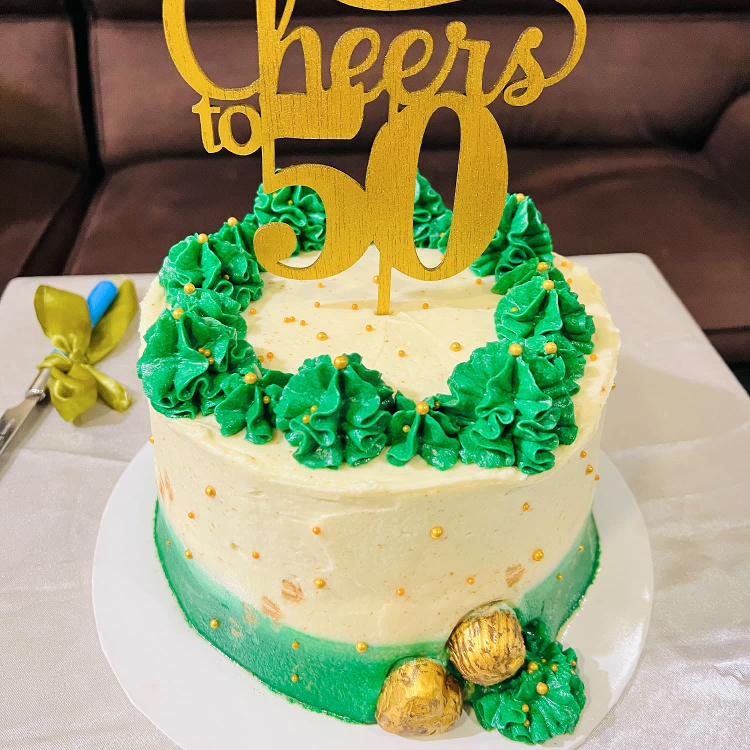 Green 50 Years Birthday Cake — image 5