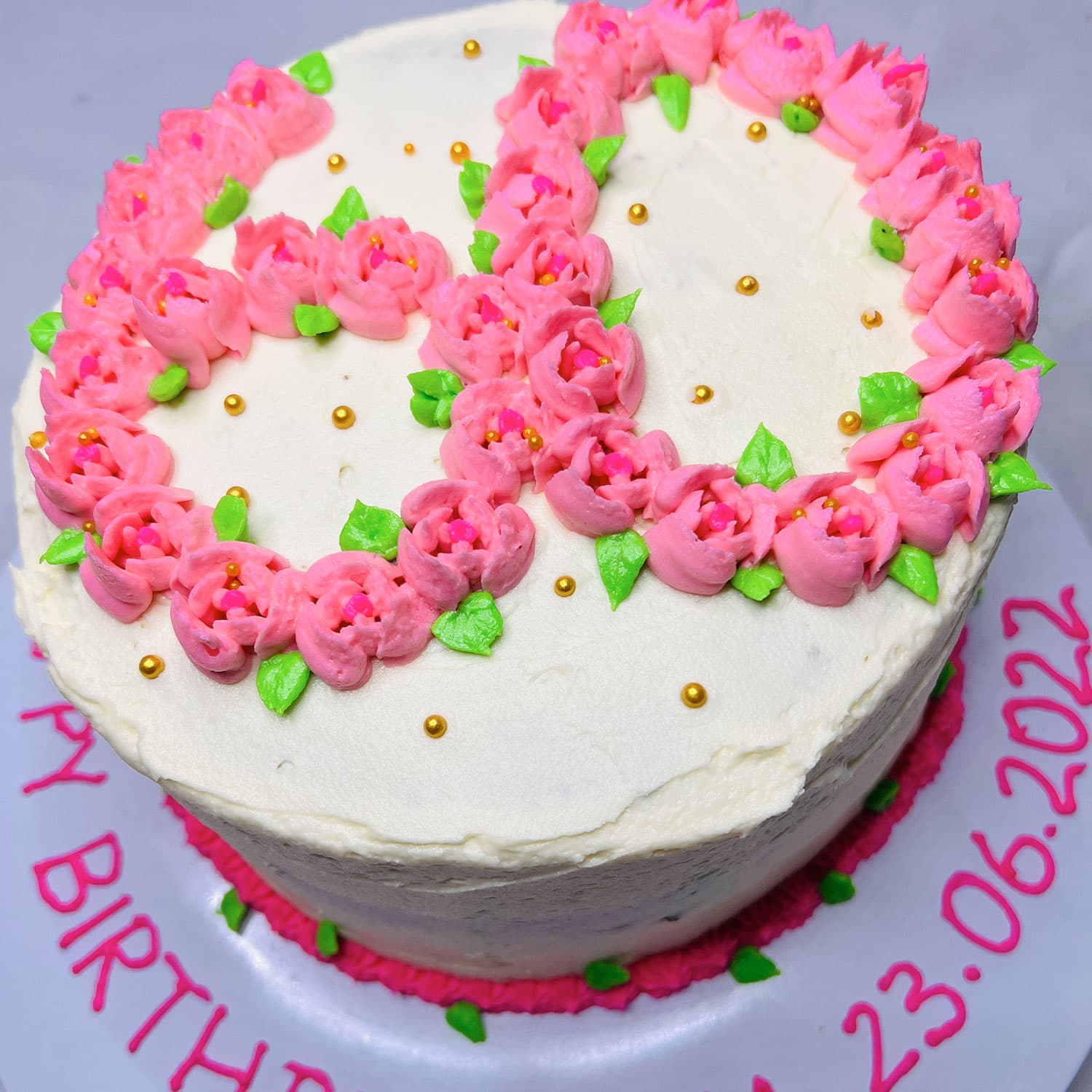 Pink 60 Years Birthday Cake - Customizable & Unique Designs - Order Online — image 2