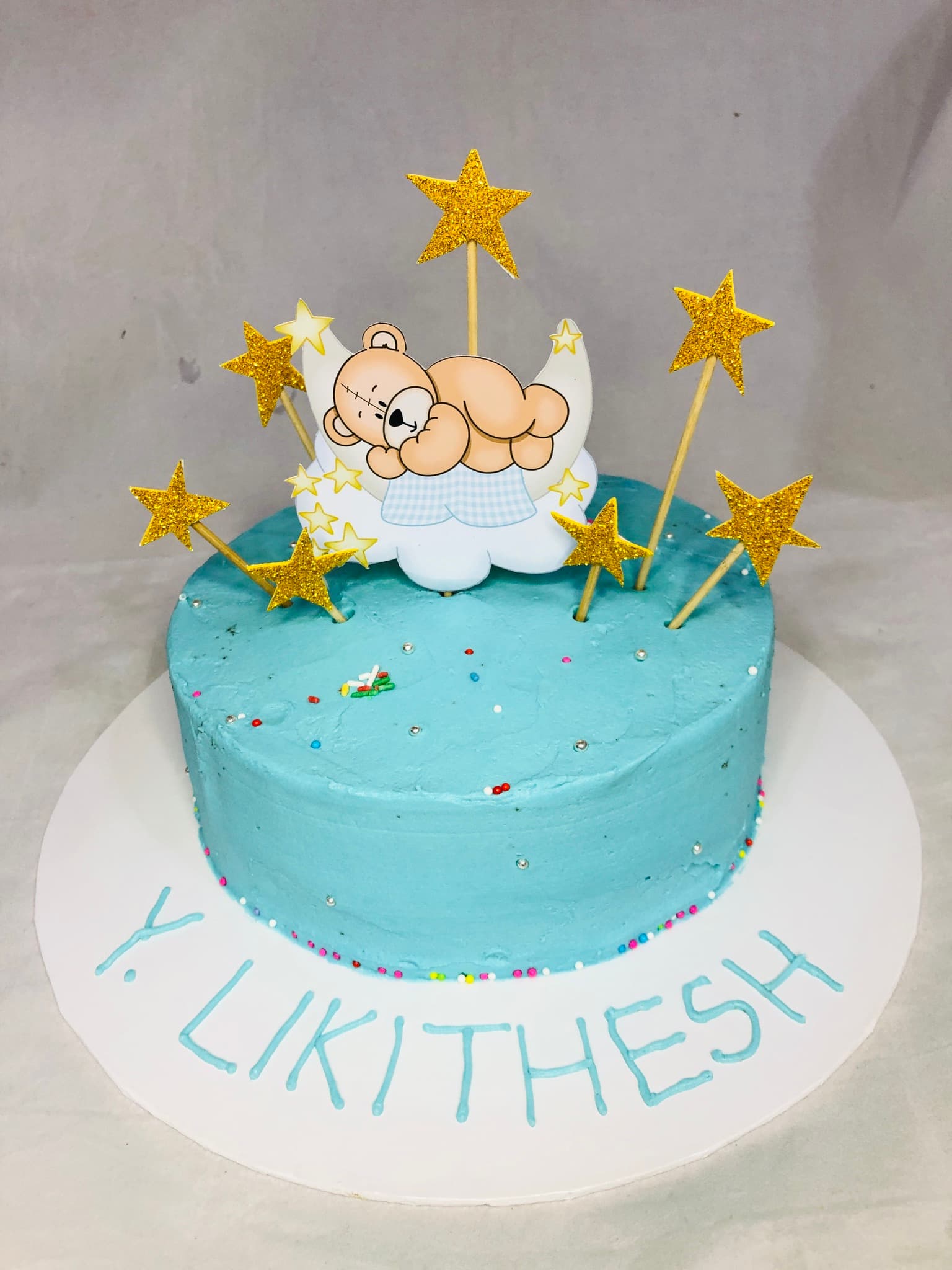 Blue 1st Birthday Cake - Sky themed Birthday Cake — image 3
