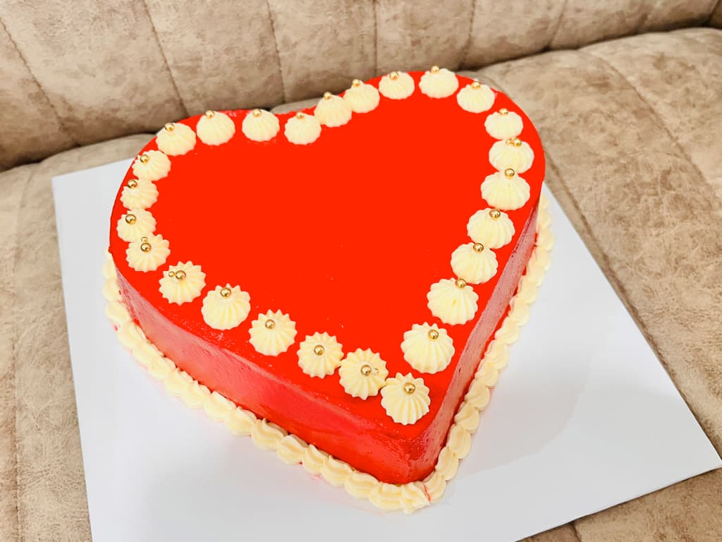 Red Velvet Heart Cake