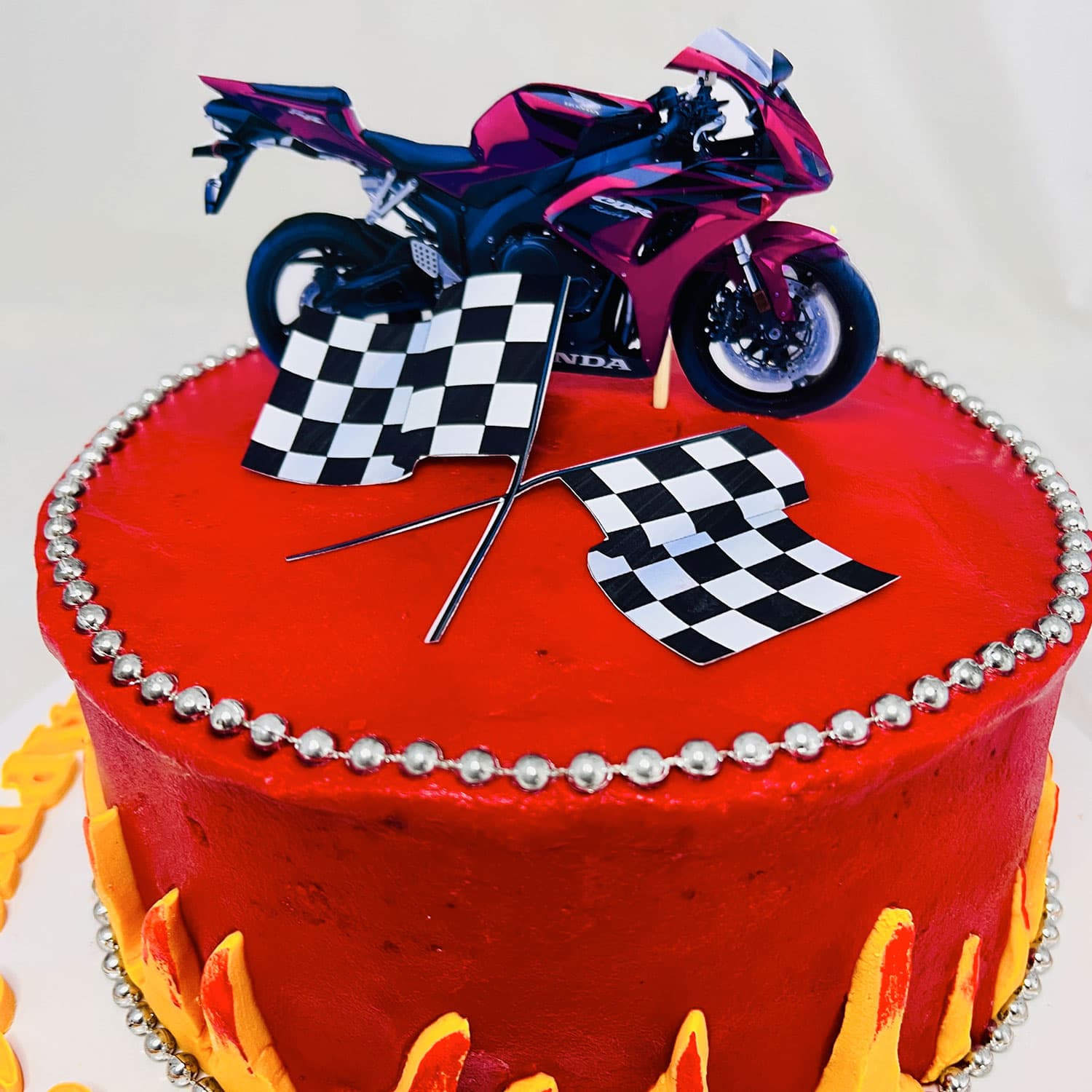 Pink Biker Themed Birthday Cake — image 2