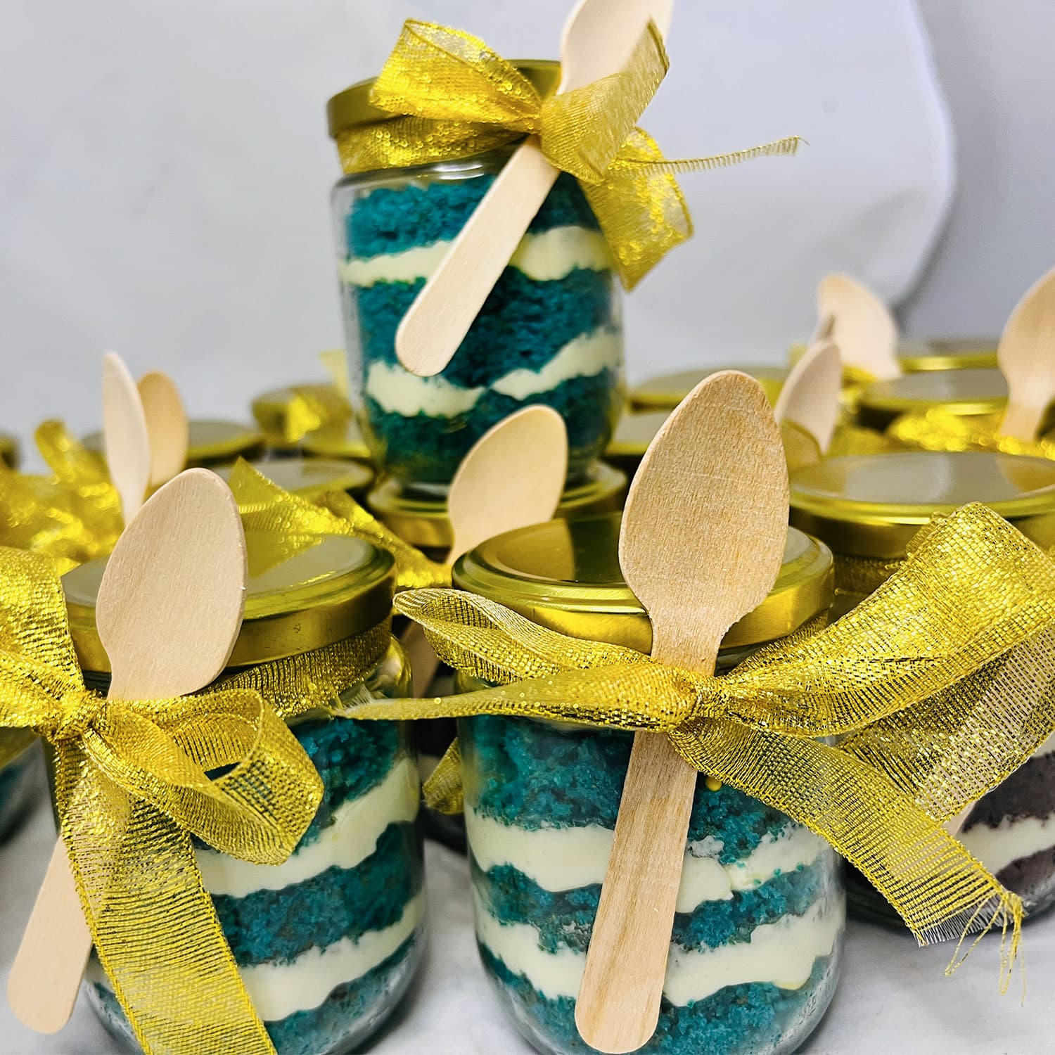 Blue Wedding Jar Cake Set