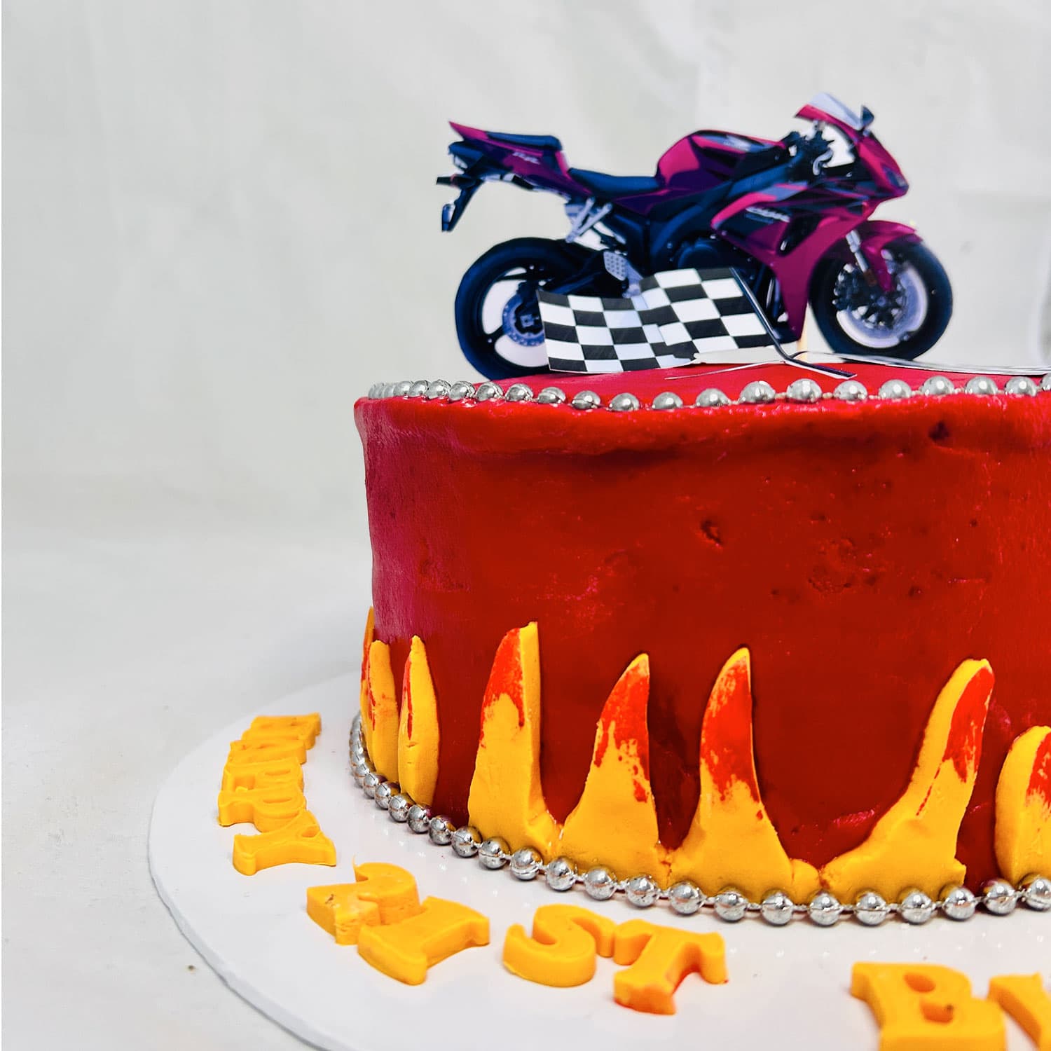 Pink Biker Themed Birthday Cake — image 6