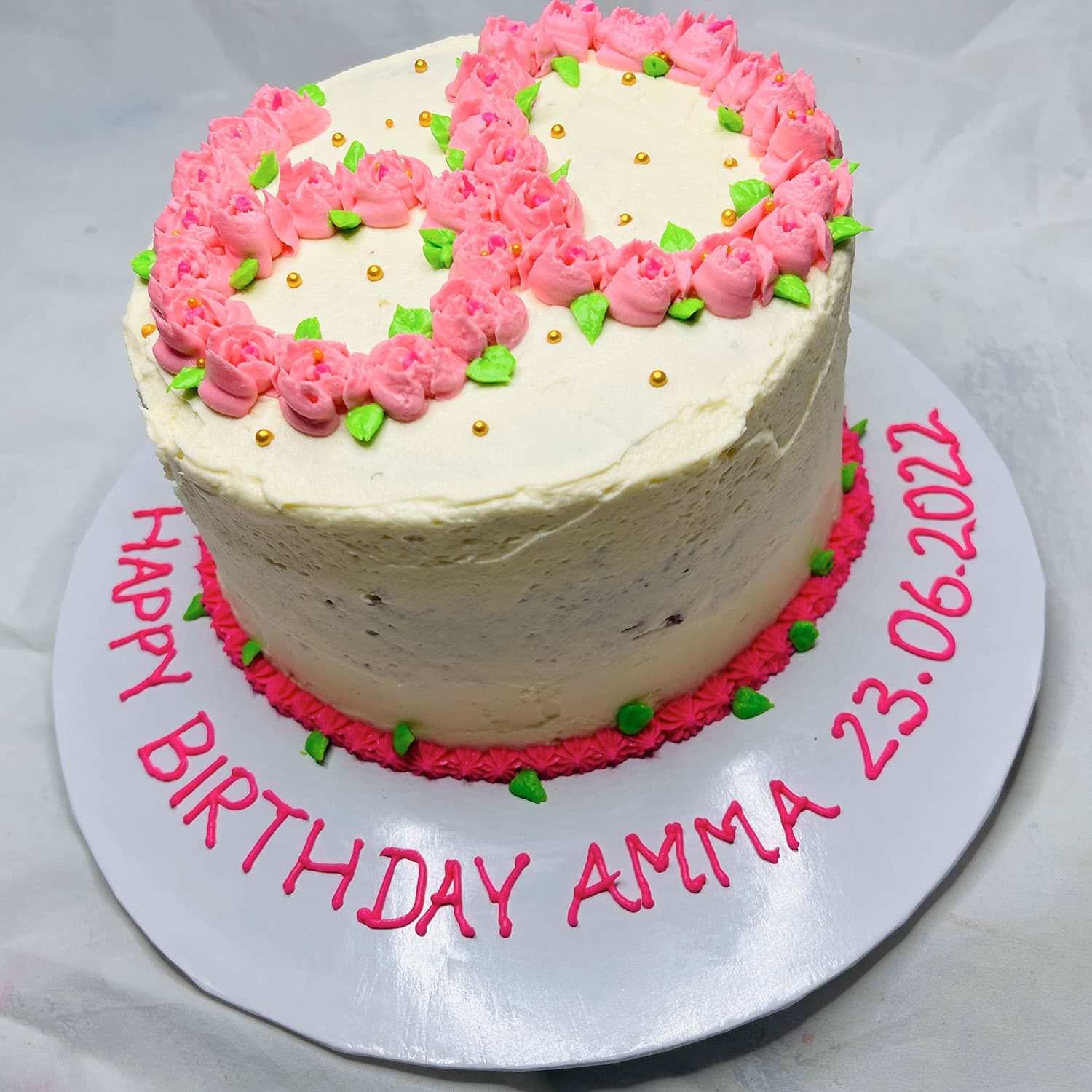 Pink 60 Years Birthday Cake - Customizable & Unique Designs - Order Online — image 6