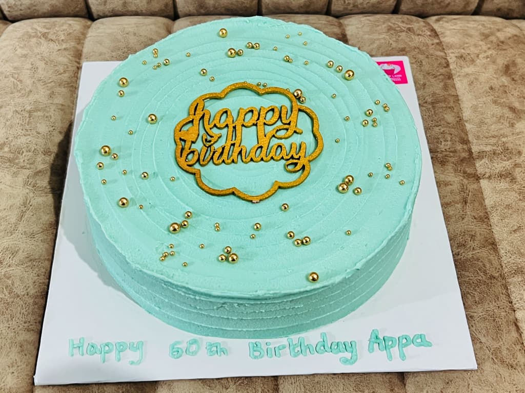 Gold Eggless Celebration Cake