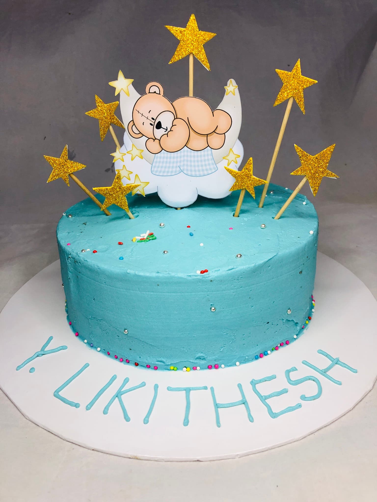 Blue 1st Birthday Cake - Sky themed Birthday Cake — image 2