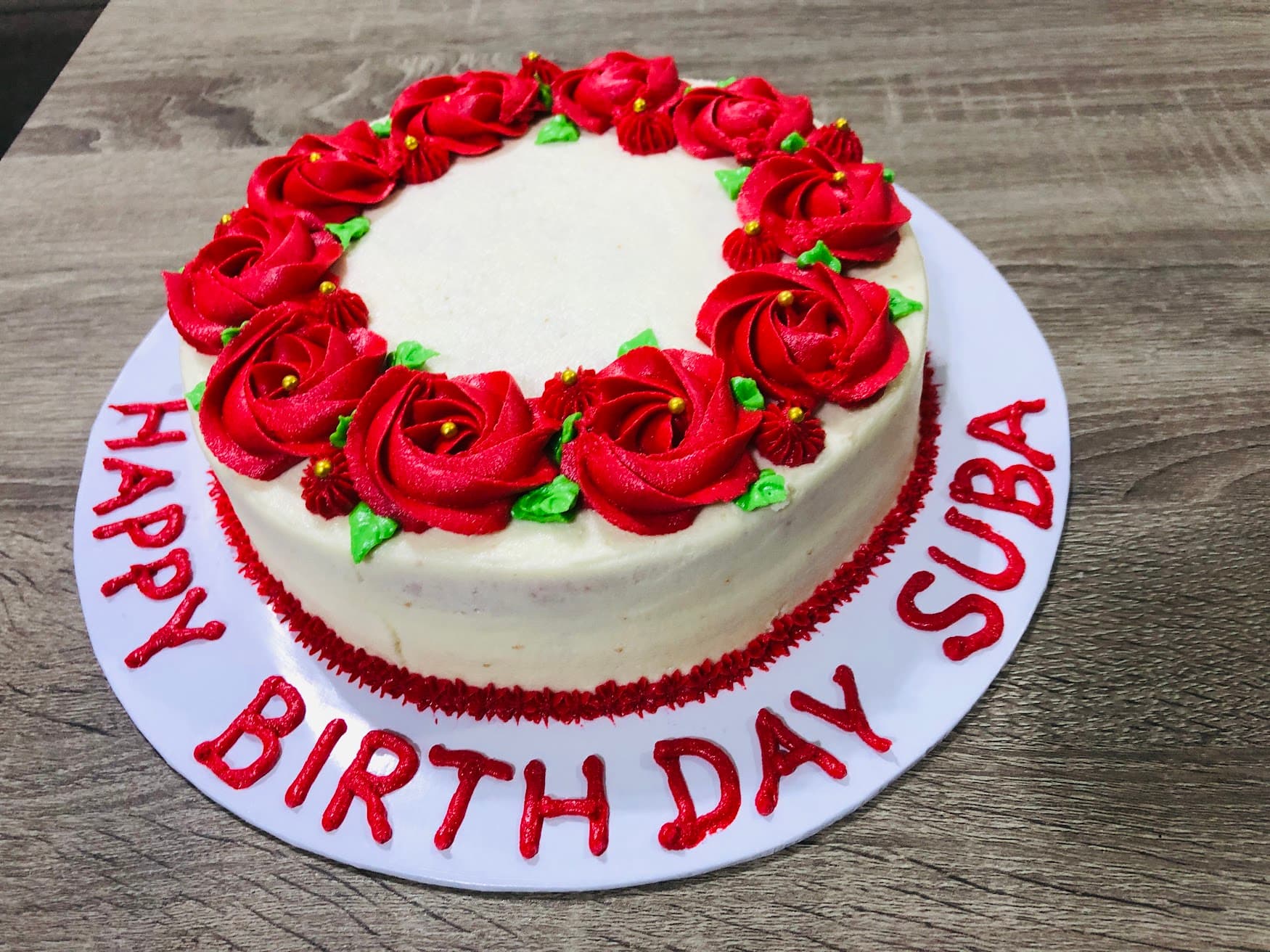 Red Rose Birthday Cake