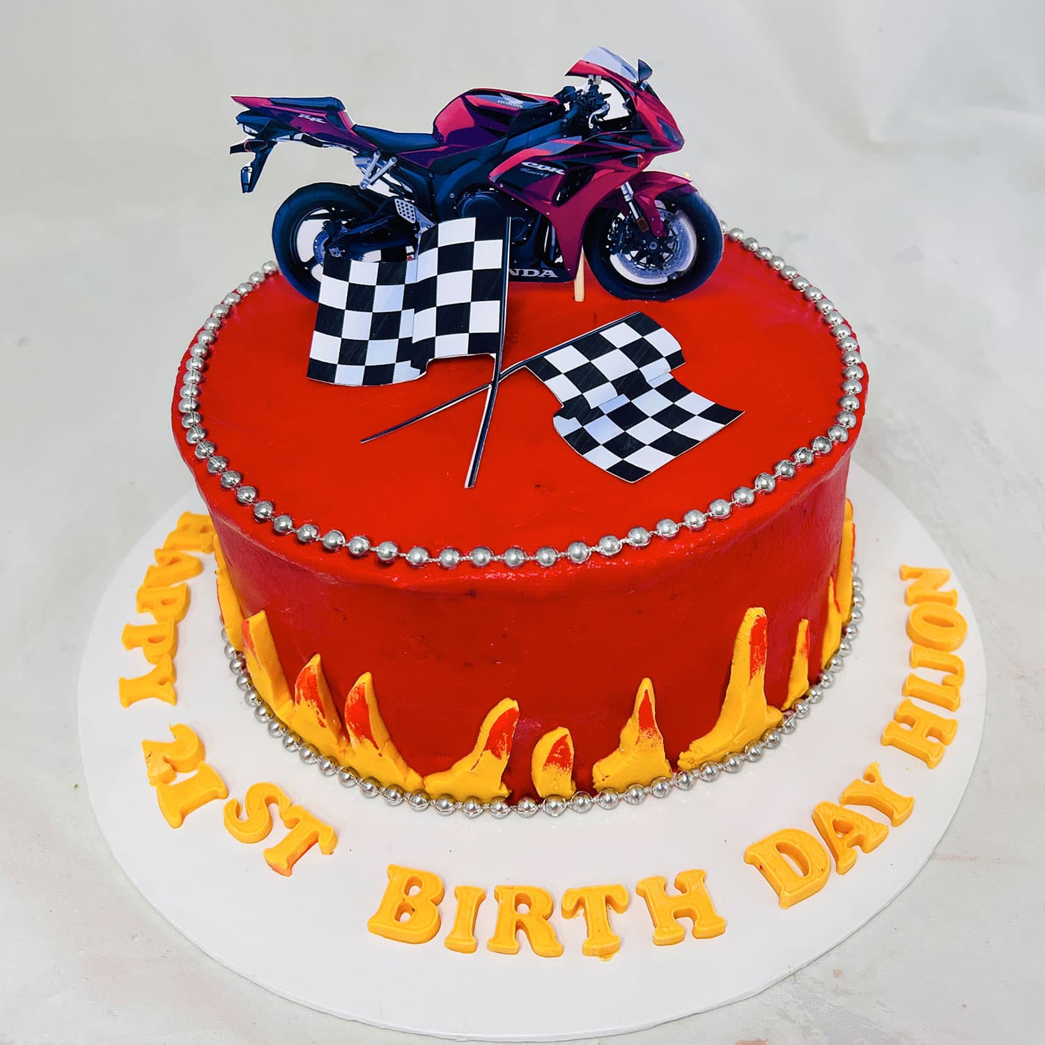 Biker Themed Birthday Cake